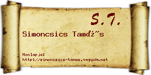 Simoncsics Tamás névjegykártya